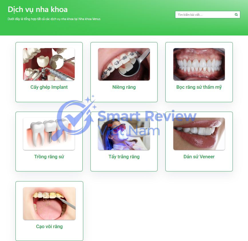 Các dịch vụ có tại Nha Khoa Venus